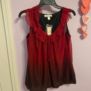 Women’s Red Sleeveless Blouse